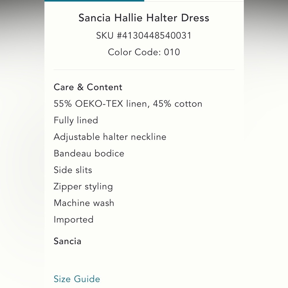 Anthropologie NWT Sancia Hallie Halter Dress size XXS. - Picture 6 of 8